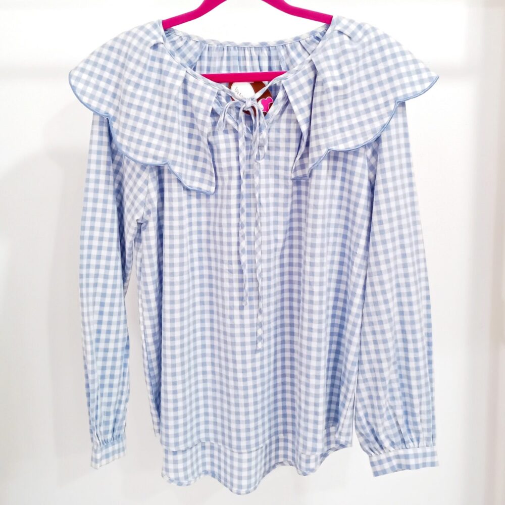 Camisa vichy cuello (celeste)