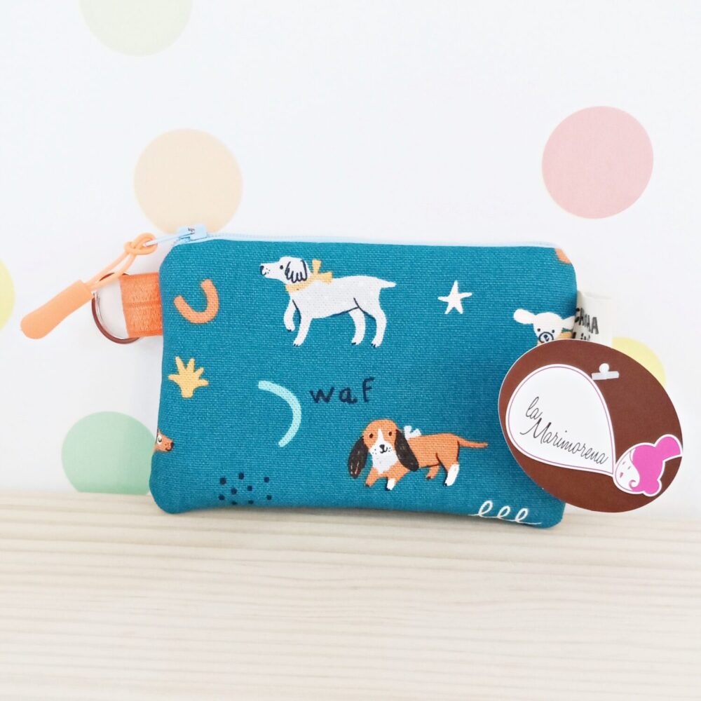 Monedero acolchado con llavero Perritos