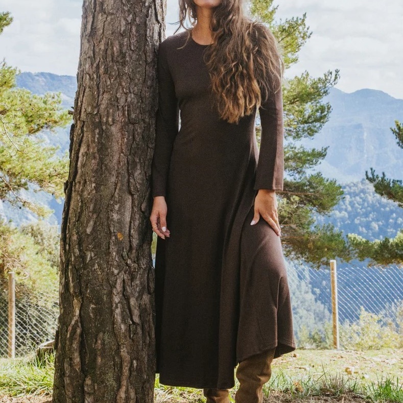 Vestido Isabella marrón chocolate