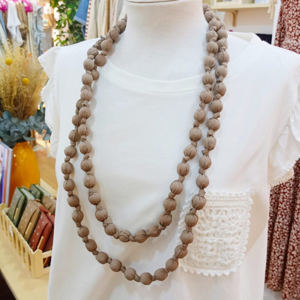 Colgante canica largo (taupe)