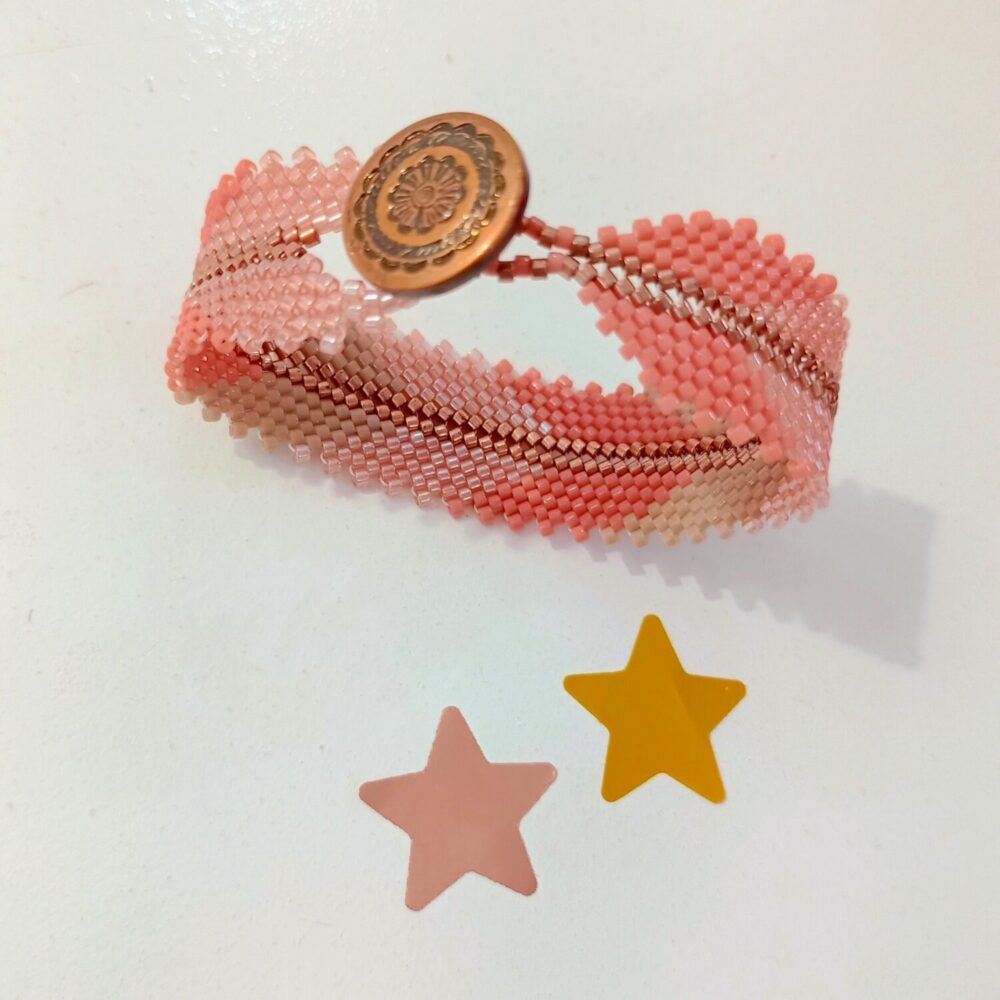 Brazalete flecha delica Miyuki (coral)