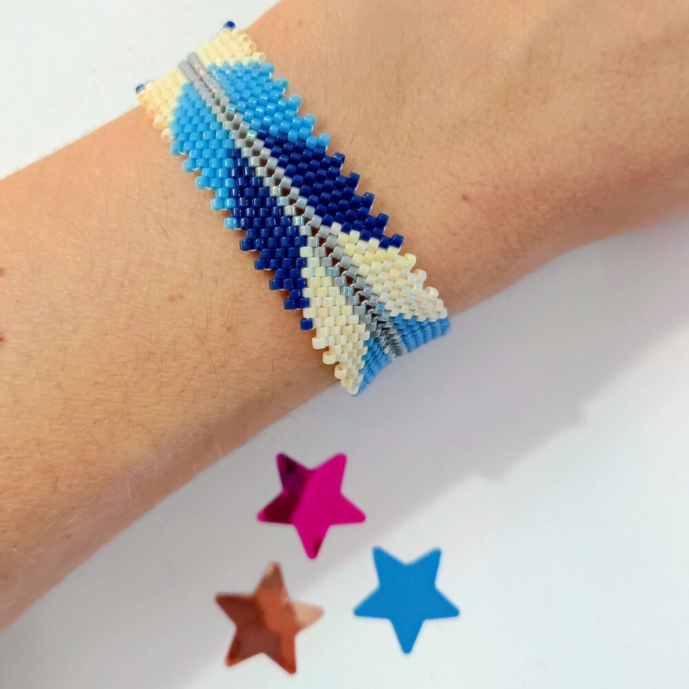 Brazalete flecha delica Miyuki (azul)