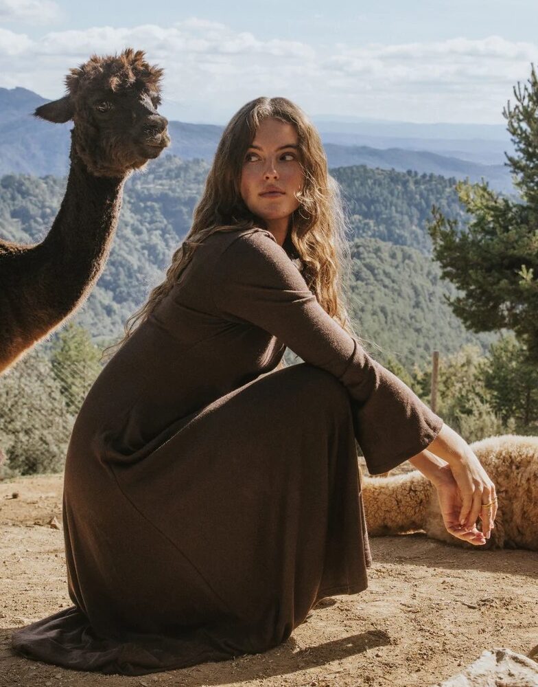 Alternative view of Vestido Isabella marrón chocolate