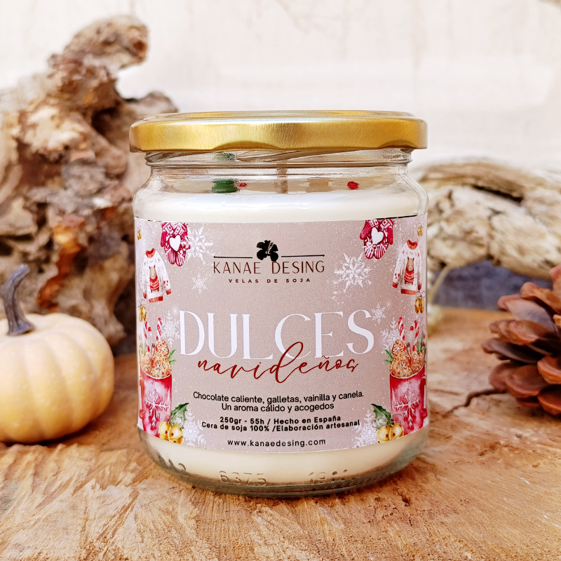 Vela aromática 260g y 150g "Dulces navideños"