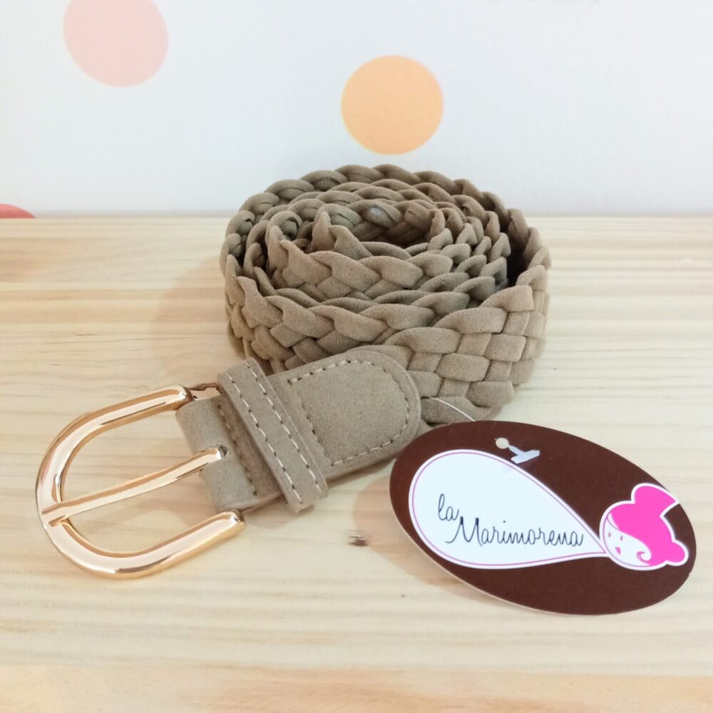 Cinturón trenzado antelina (taupe)
