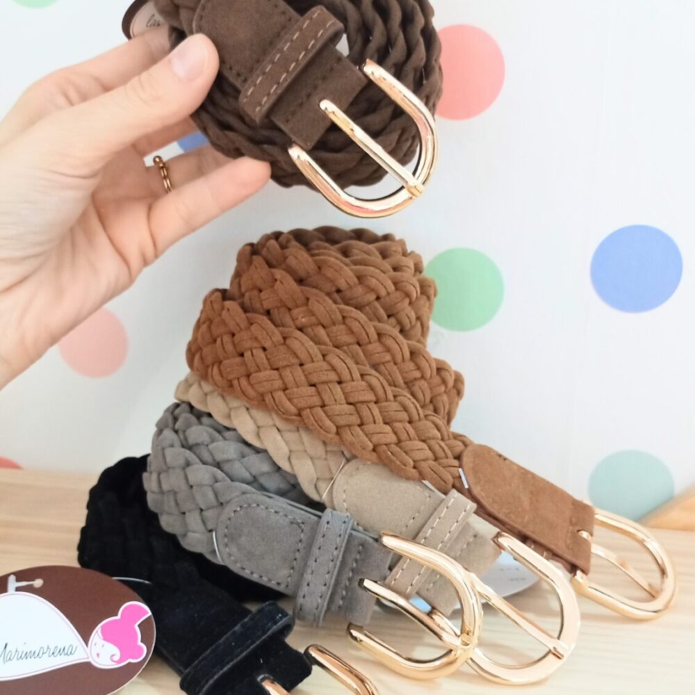 Alternative view of Cinturón trenzado antelina (taupe)