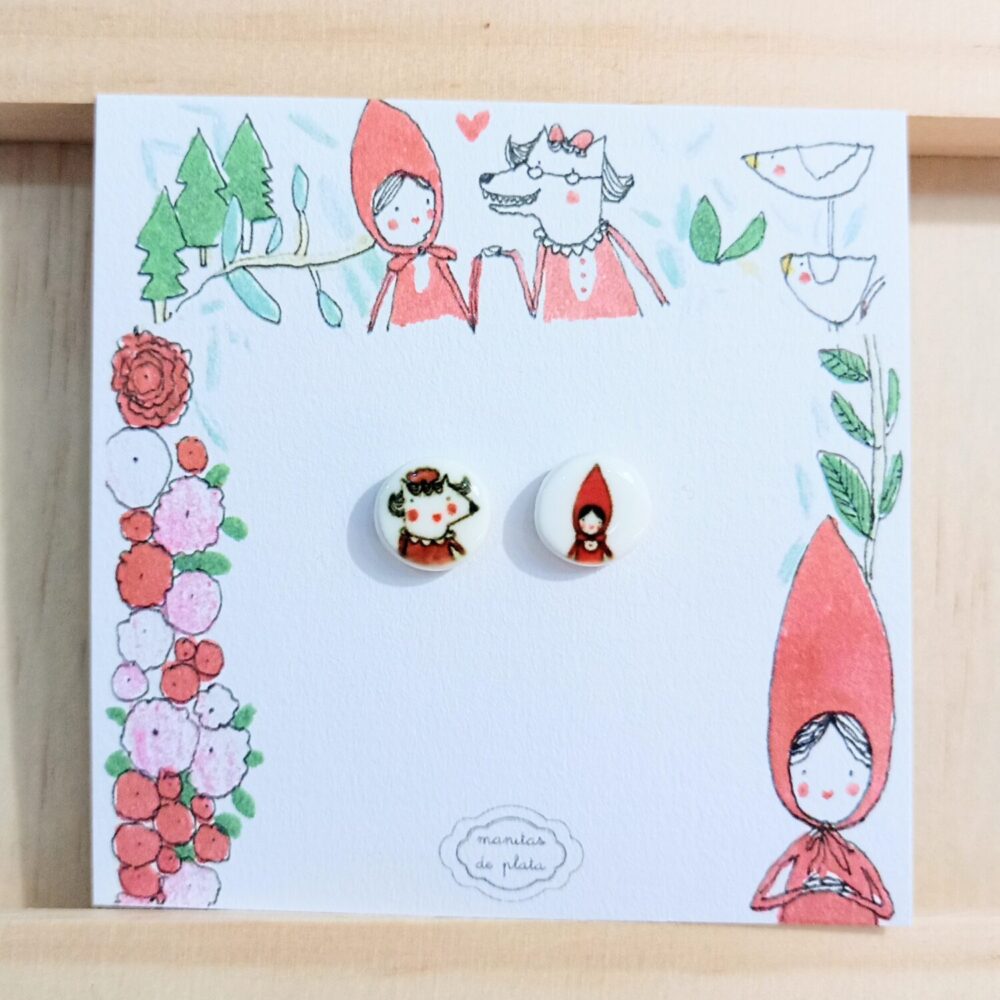 Pendientes lenteja Caperucita