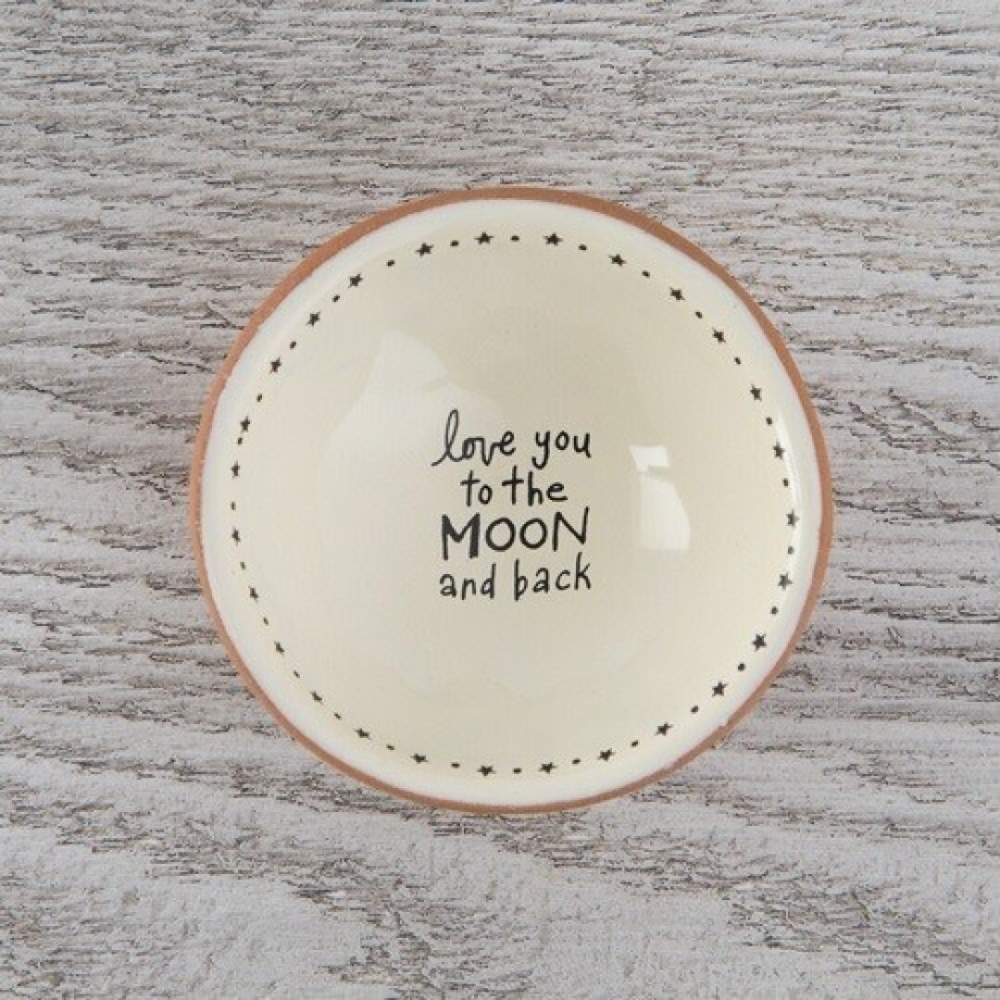 Cuenco vacía-bolsillos "Love you to the moon and back"