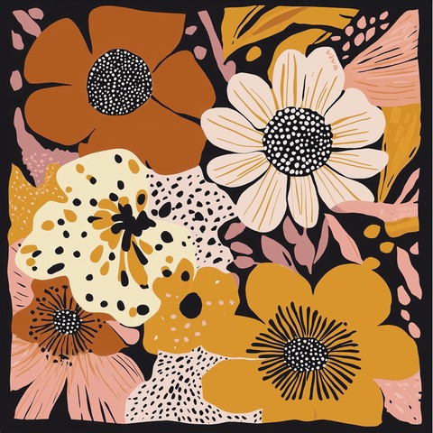 Pañuelo Flores marrones