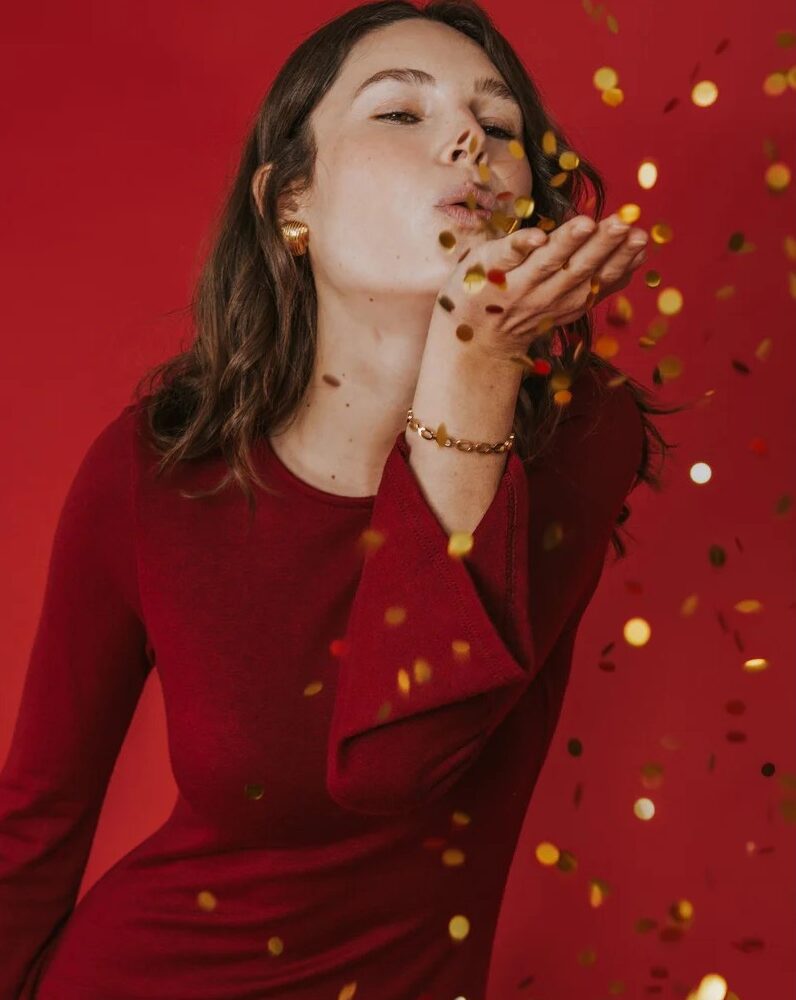 Alternative view of Vestido Bella granate