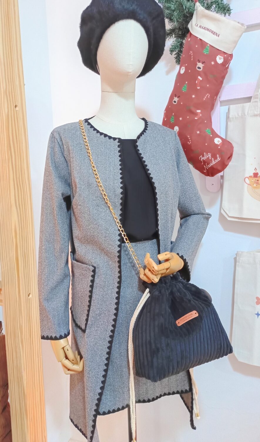 Bombonera pana (negro) - Imagen 2