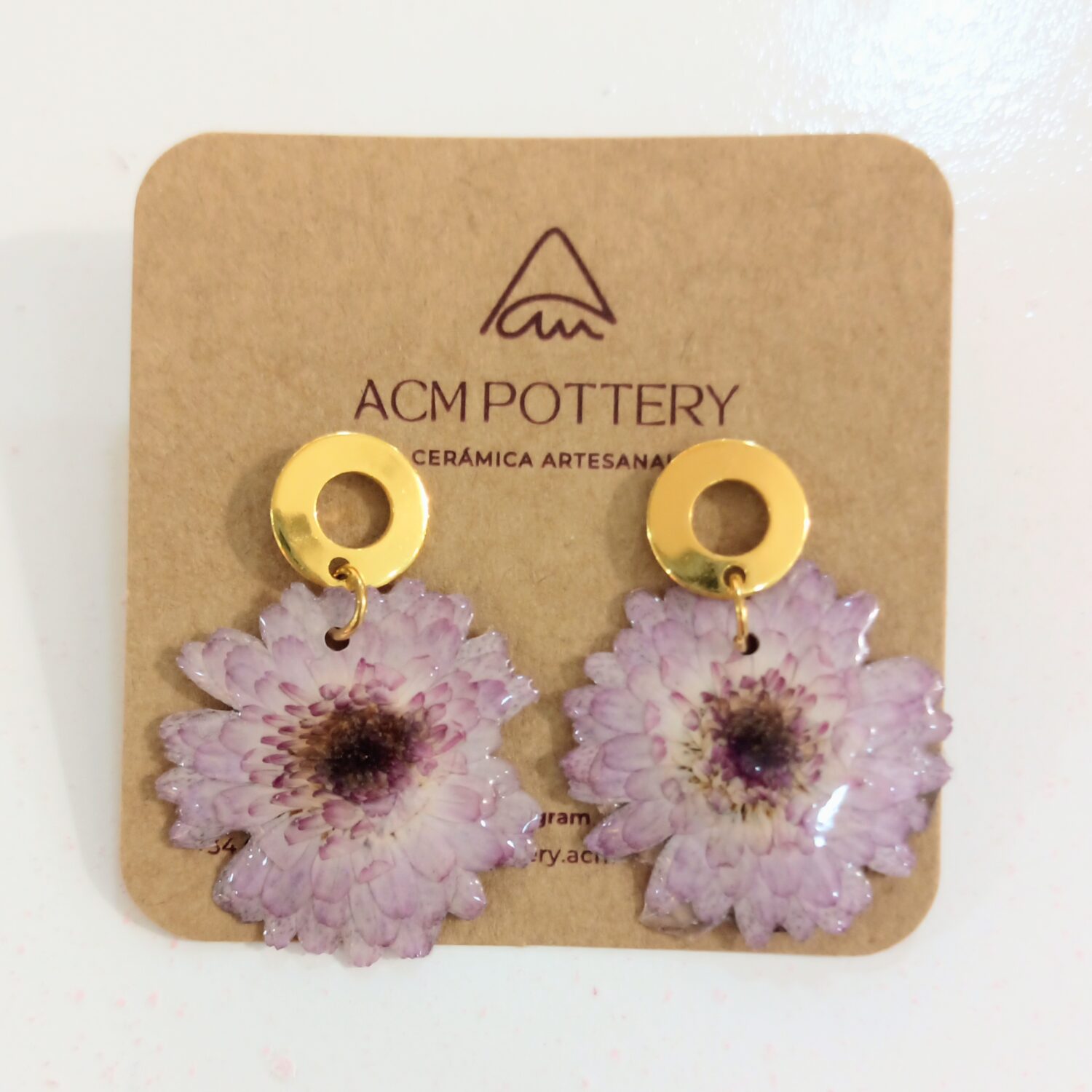 Pendientes flor natural Crisantemos