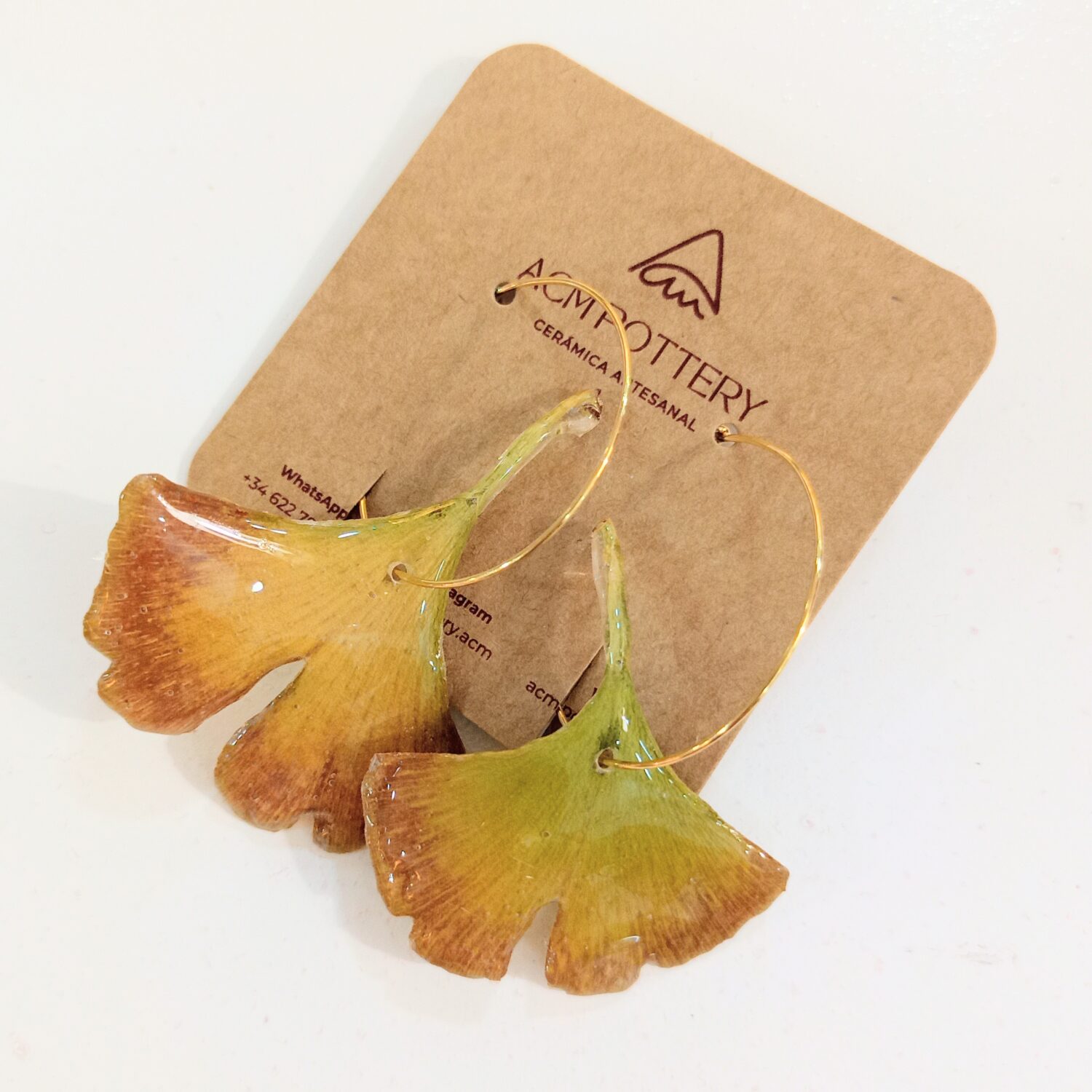 Pendientes flor natural Ginko