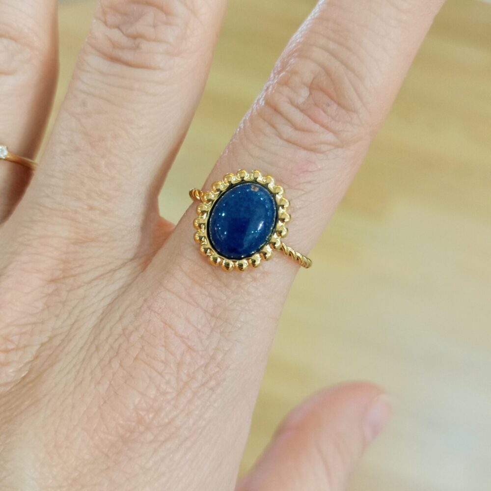 Alternative view of Anillo ajustable corona (azul)