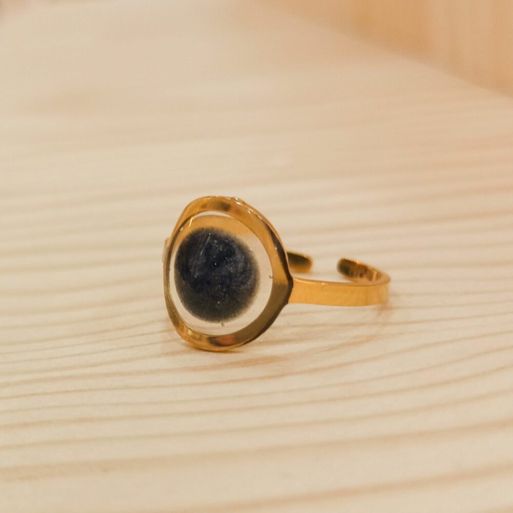 Anillo resina circular luna