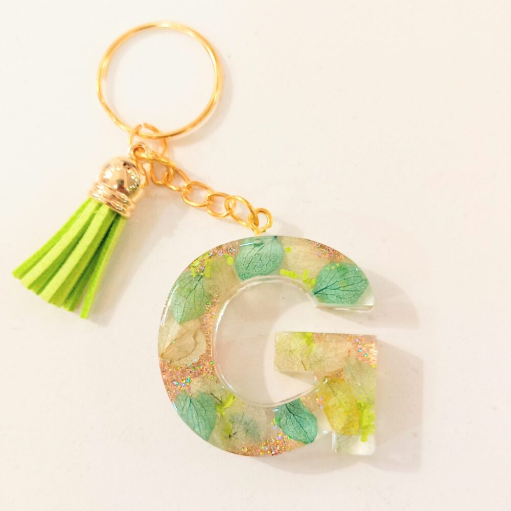 Llavero resina Letra G