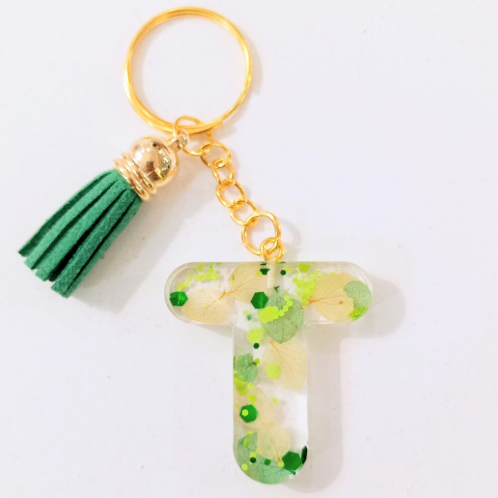 Llavero resina Letra T