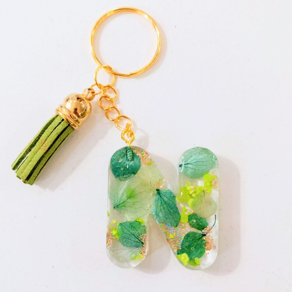 Llavero resina Letra N