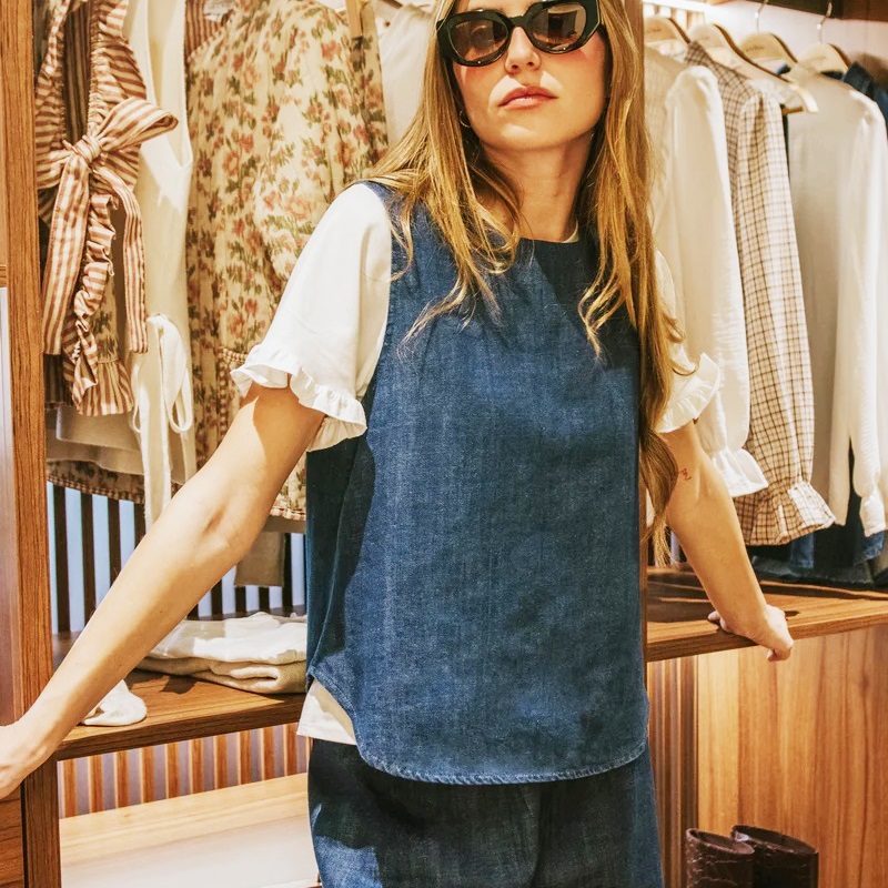 Chaleco Victoria denim medio