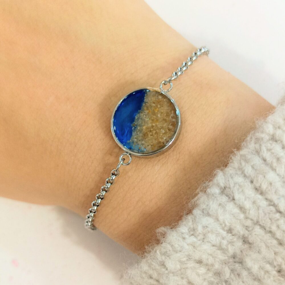 Pulsera ajustable Resina mar y arena mod.14