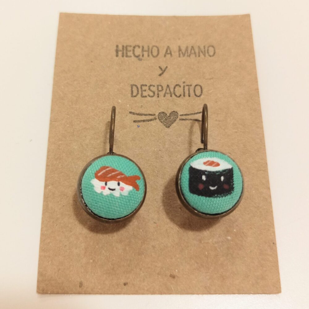 Pendientes sushi (turquesa)