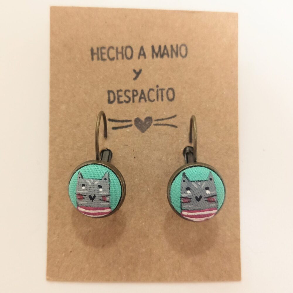 Pendientes gatitos (turquesa)