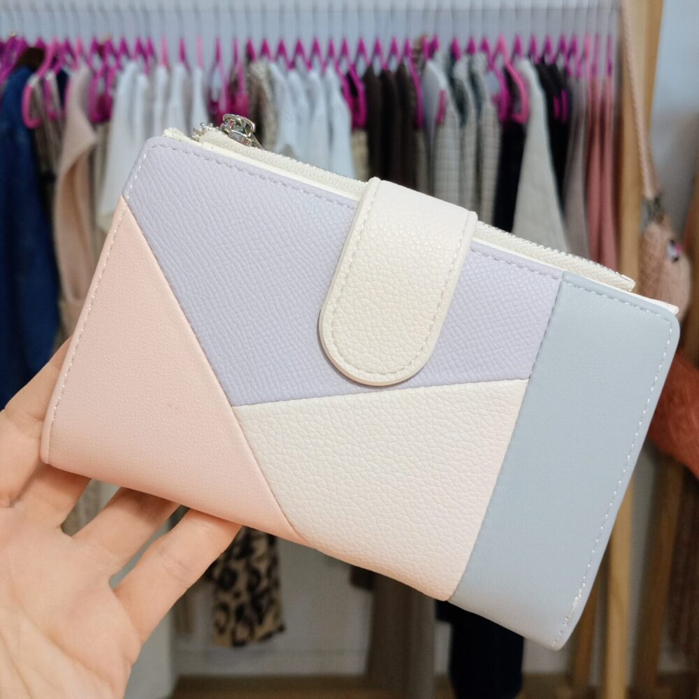 Cartera mediana zaz (lila y rosa)