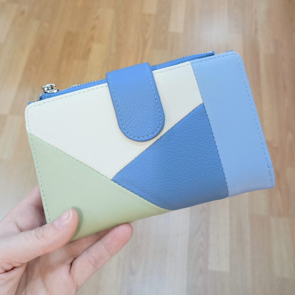 Cartera mediana zaz (azul y verde)