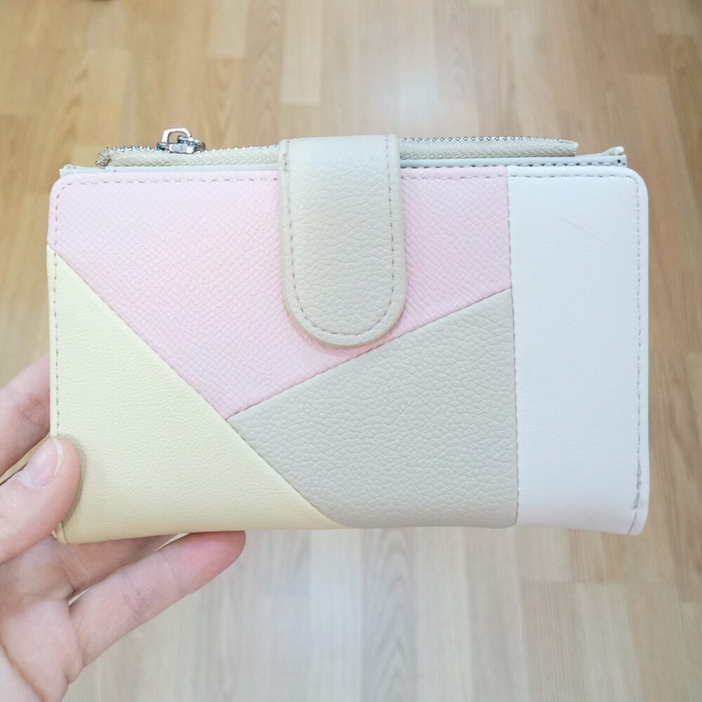 Cartera mediana zaz (beige y rosa)