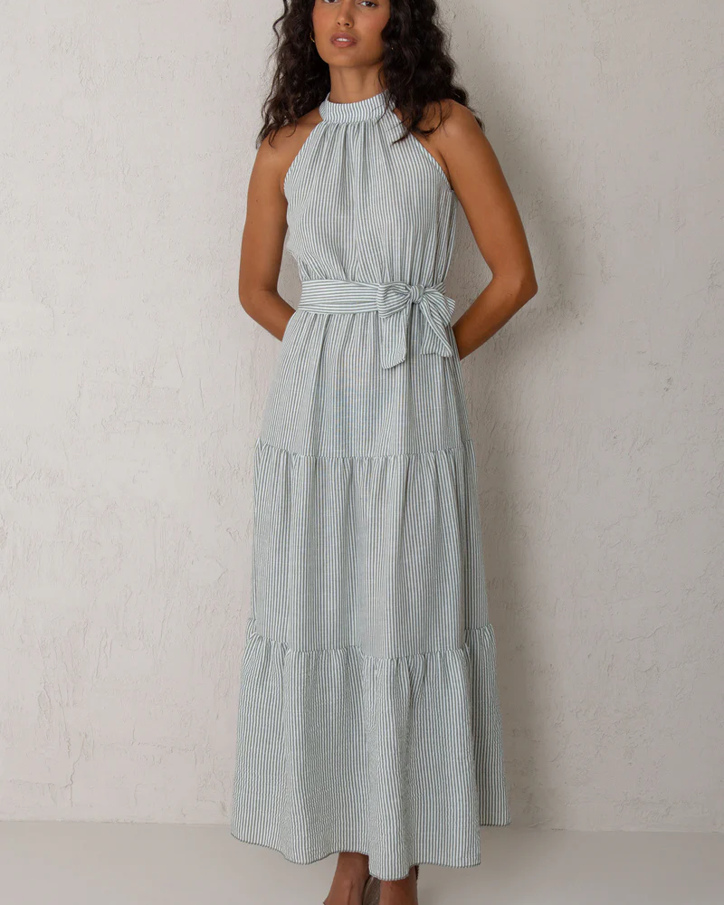 Vestido Dalia rayas verde