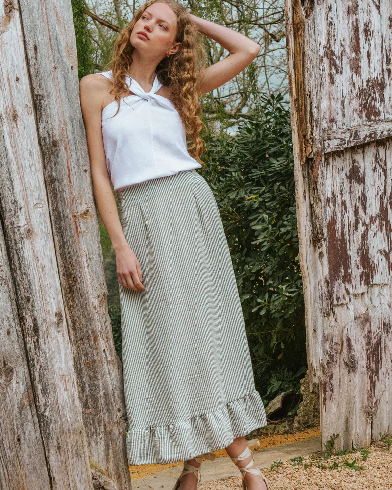 Alternative view of Falda Jazmín rayas verde