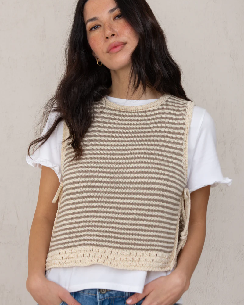 Top Vera rayas beige