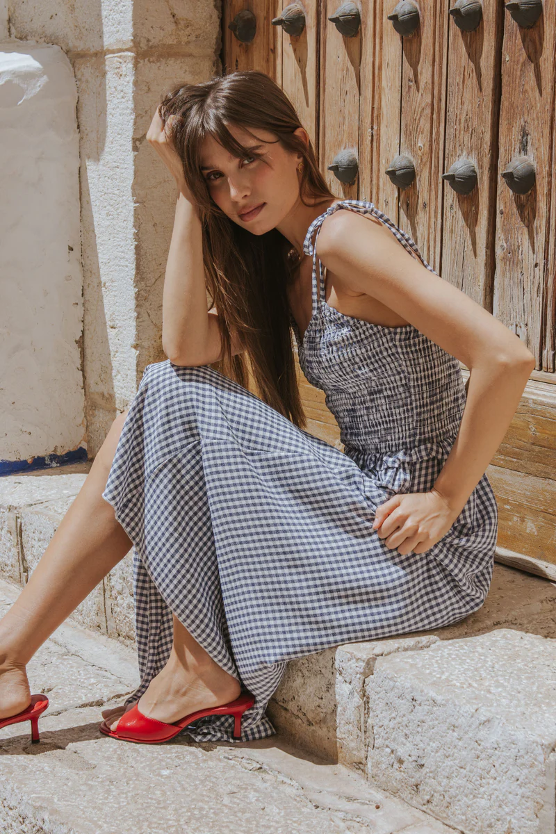 Vestido Alejandra vichy azul
