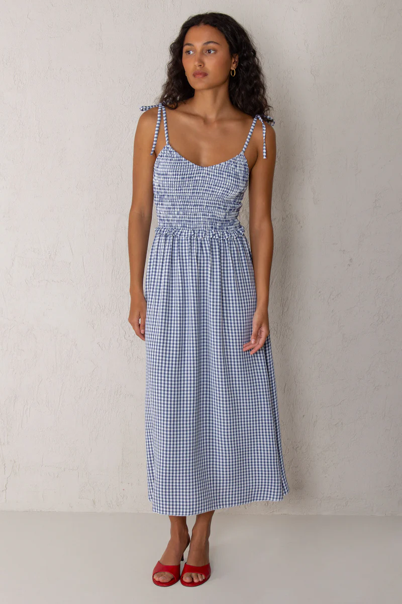 Vestido Alejandra vichy azul - Imagen 4