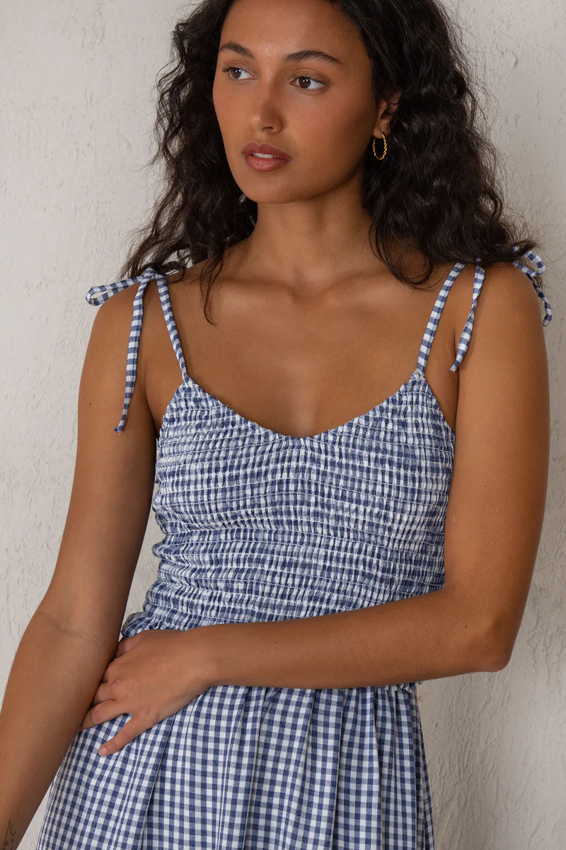 Vestido Alejandra vichy azul - Imagen 5