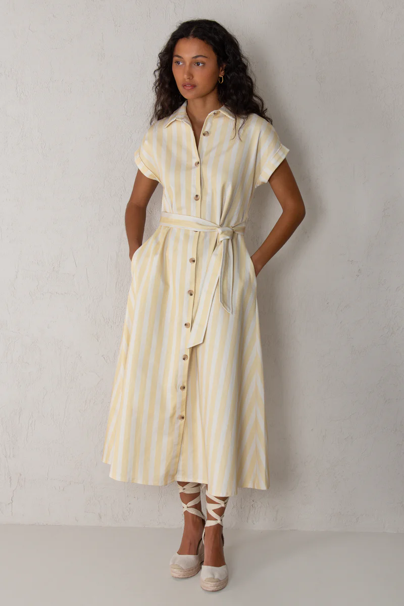 Vestido Carol rayas amarillo - Imagen 7