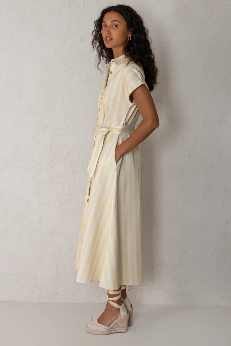 Vestido Carol rayas amarillo - Imagen 3