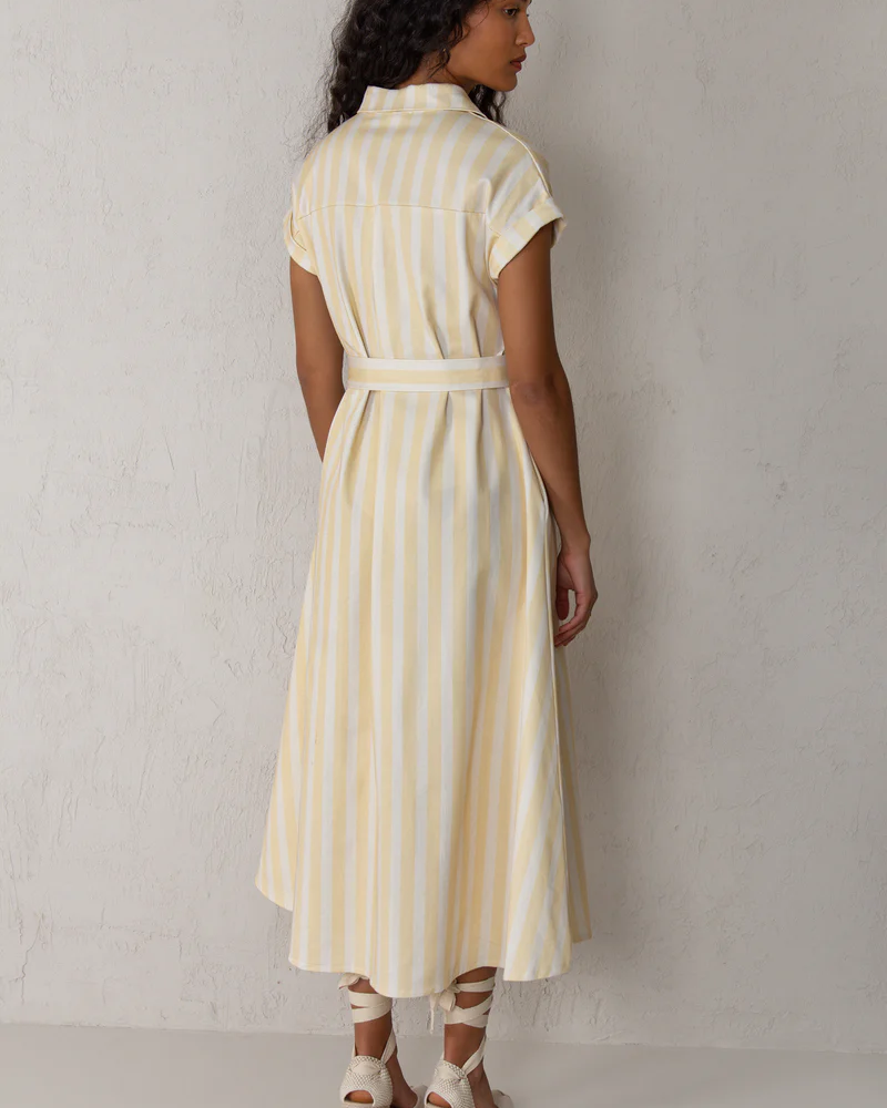 Alternative view of Vestido Carol rayas amarillo