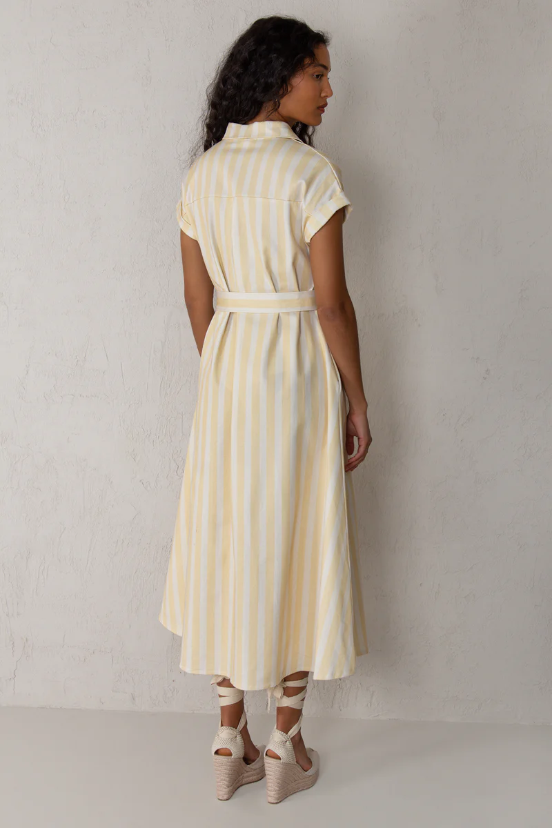Vestido Carol rayas amarillo - Imagen 2