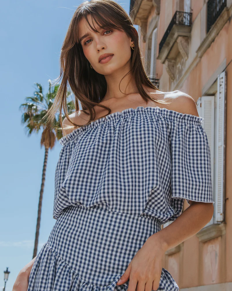 Camisa Claudia vichy azul