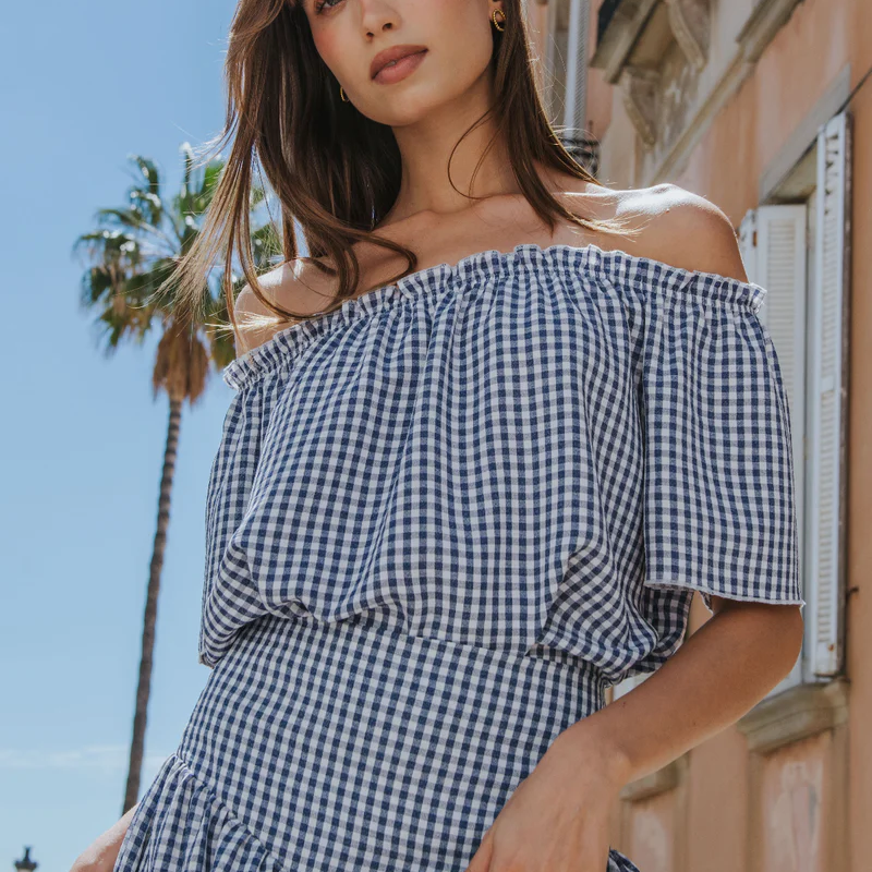 Camisa Claudia vichy azul