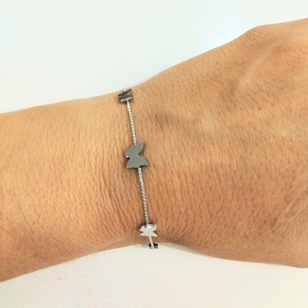 Pulsera mariposas (plateada)