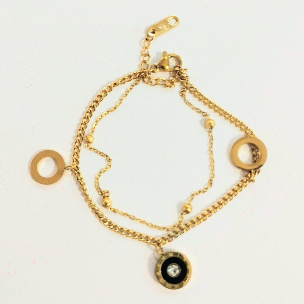 Pulsera doble cadena romana
