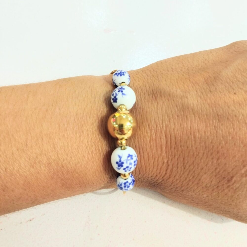 Pulsera bolitas cerámica