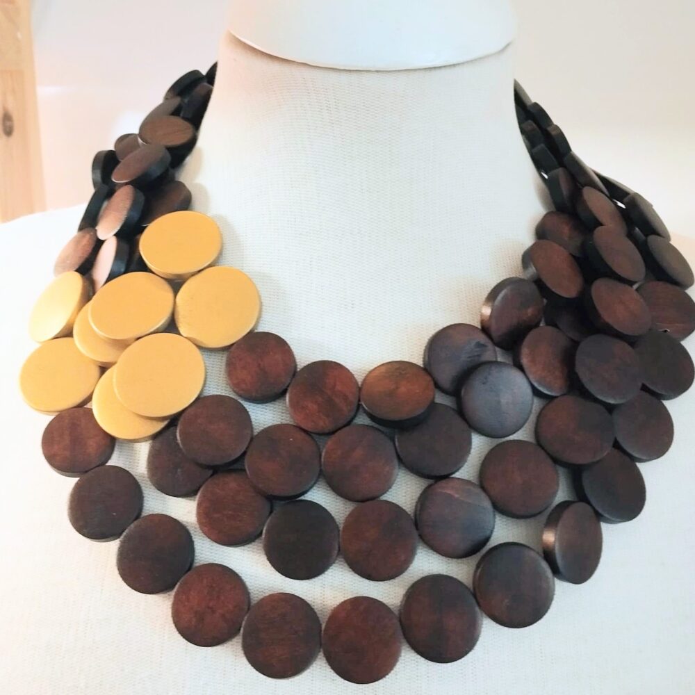 Colgante topos madera y dorado