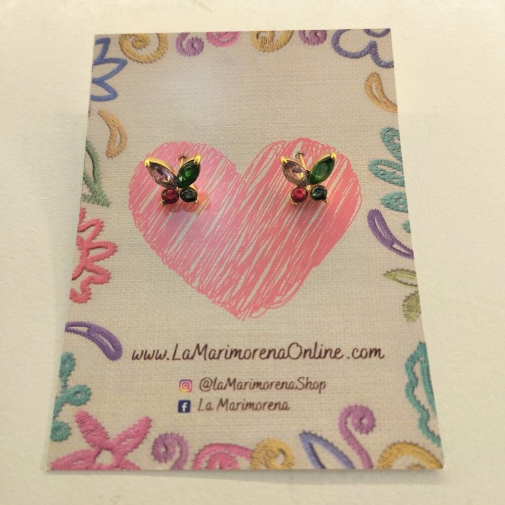 Alternative view of Pendientes mariposas colores