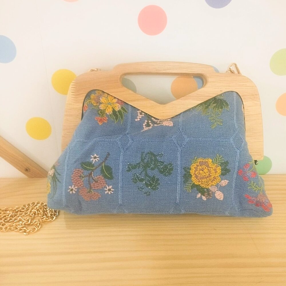 Bolso asa madera Punta Cana (azul)