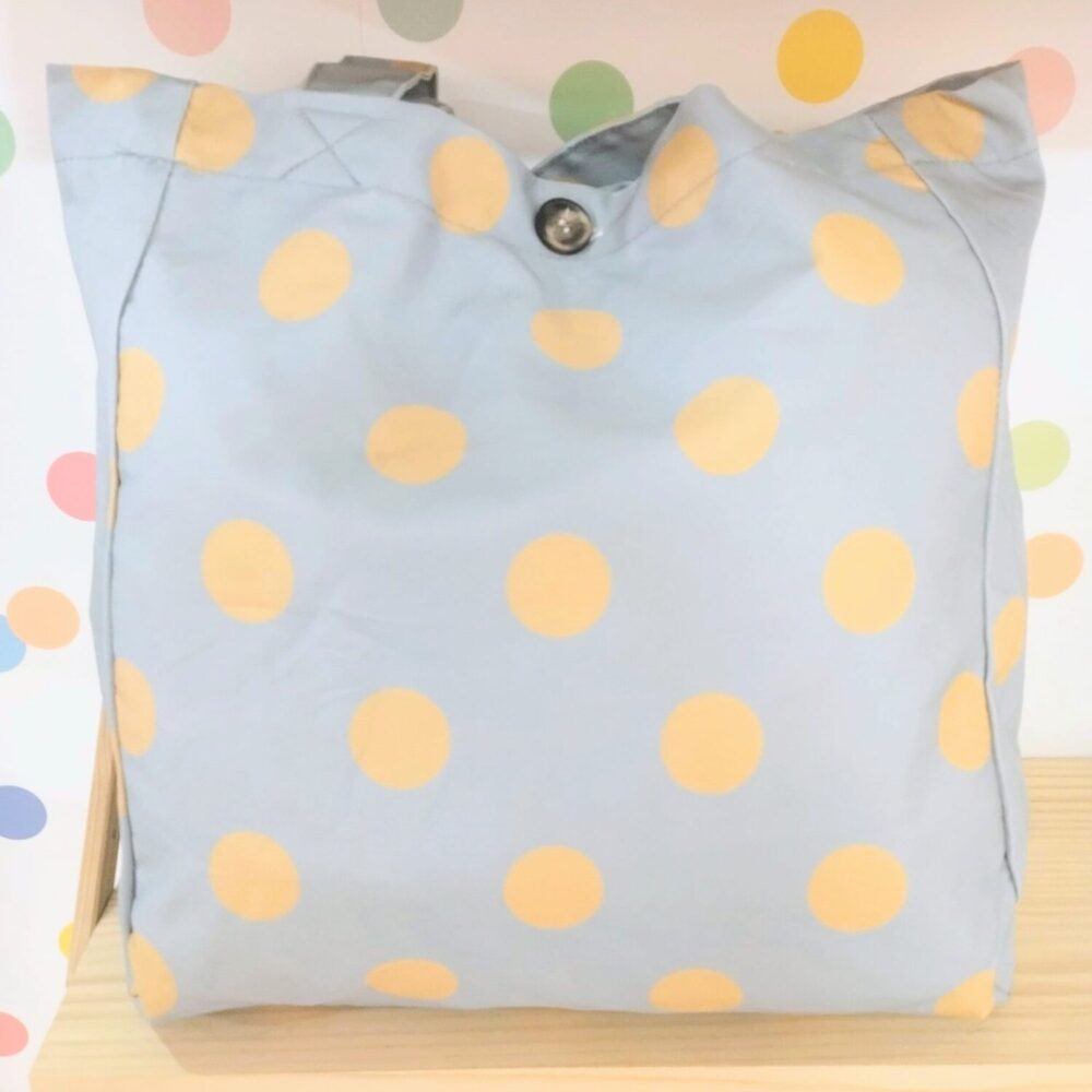 Bolso tela topos (celeste y amarillo)