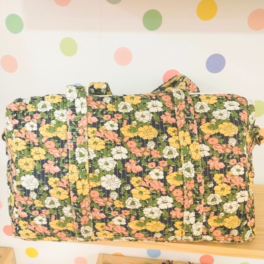 Alternative view of Bolso tela flores Liberty (azul marino)