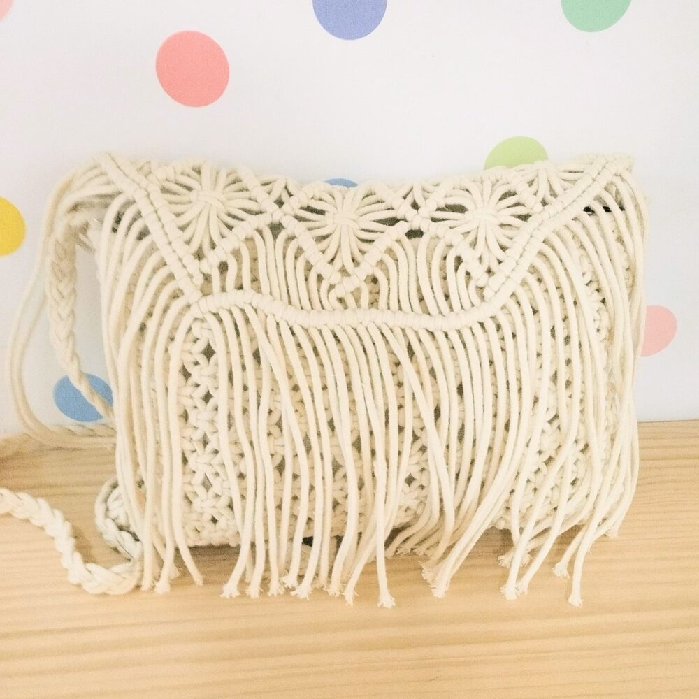 Bolso macramé beige
